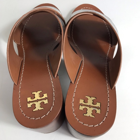 TORY BURCH Womens Mule Montrose Silver Metallic Cross Straps Sandals Size 9.5 M - Picture 6 of 8
